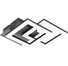 Plafonnier à LED moderne avec deux cadres carrés imbriqués et une base de montage carrée.