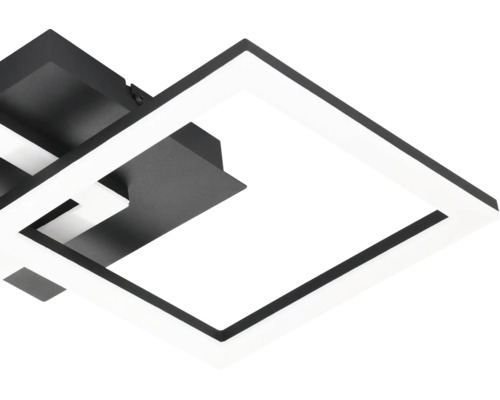 Moderne LED-Deckenleuchte in Schwarz und Weiß mit geometrischen, quadratischen Rahmen.