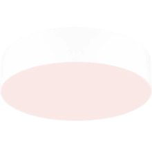 Plafonnier rond et plat blanc.