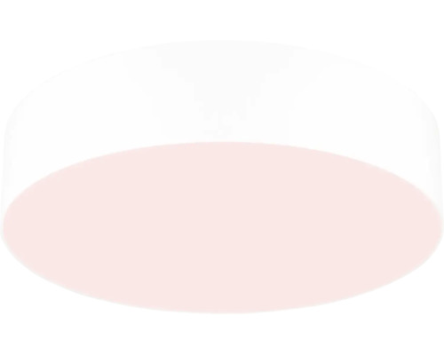 Plafonnier rond et plat blanc.