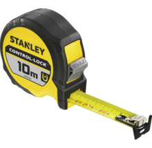 Mètre ruban Stanley Control-Lock d'une longueur de 10 mètres avec crochet magnétique.