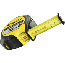 Mètre ruban Stanley Control-Lock 10 mètres, boîtier jaune et noir, ruban extractible avec bouton de blocage.
