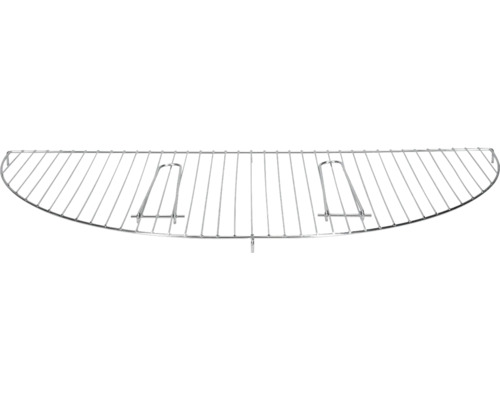 Grille de maintien au chaud semi-circulaire en métal pour barbecues avec deux supports.