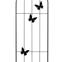 Support noir pour plantes grimpantes en métal avec papillons décoratifs pour le jardin.