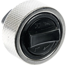 Cliquet à doigt rond en métal avec surface moletée et commutateur en plastique noir pour rotation droite et gauche.