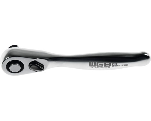 Umschaltknarre aus Metall mit Schnellauslöser und WGB Logo.