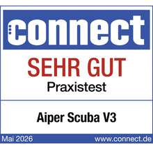 connect Logo, Praxistest Ergebnis Sehr Gut für Aiper Scuba V3, Mai 2026.