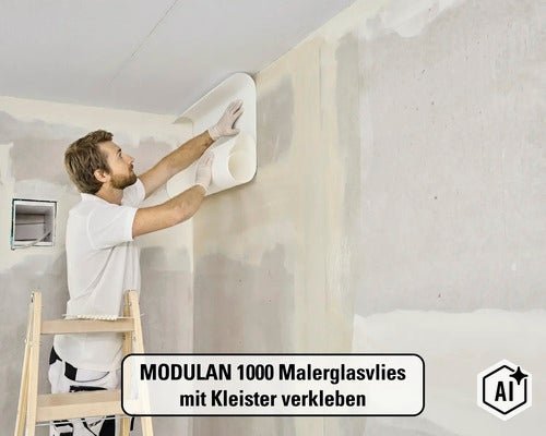 MODULAN Malerglasvlies 3565011080 vorbeschichtet 130g/m² 50 m x 1 m (Image AI modified or generated)