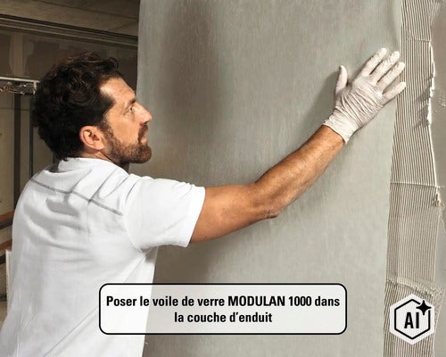 Voile de verre MODULAN prépeint 3565011080 130g/m² 50 m x 1 m (Image AI modified or generated)