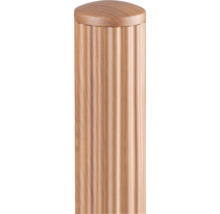 Zylindrische, geriffelte Säule aus Holz mit glatter Abdeckkappe.