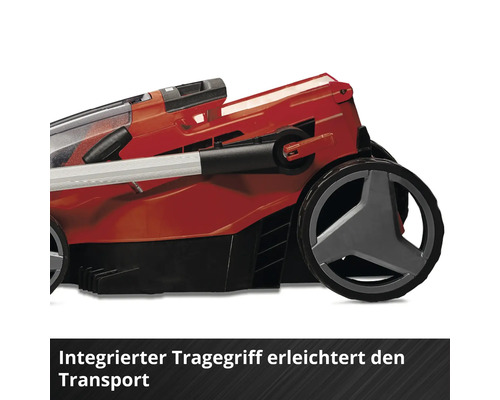 Ein Rasenmäher mit integriertem Tragegriff für den einfachen Transport