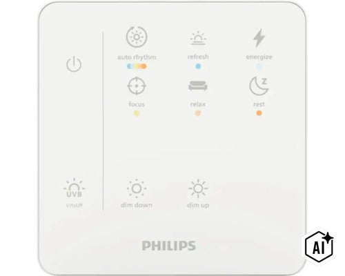 Variateur mural Philips avec contrôle des modes d éclairage et de la luminosité pour une gestion intelligente (Image AI modified or generated)