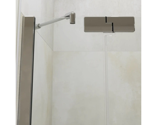 Duschwand Beschlag Set aus Metall mit Stabilisierungsstange für Glasdusche