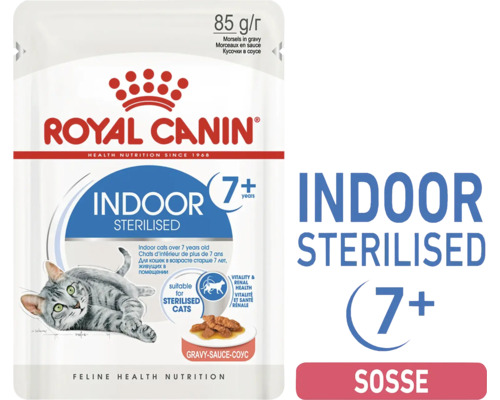 Royal Canin Indoor Sterilised 7 plus nourriture pour chats en sachet fraîcheur 85 grammes pour chats d appartement stérilisés en sauce