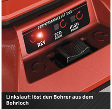 Element de commande d une visseuse sans fil avec reglage pour rotation inverse, Eco Power et High Power.