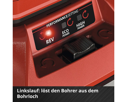 Element de commande d une visseuse sans fil avec reglage pour rotation inverse, Eco Power et High Power.
