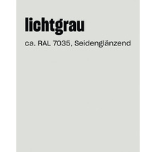 Farbkarte in Lichtgrau RAL 7035 mit seidenglänzendem Glanzgrad