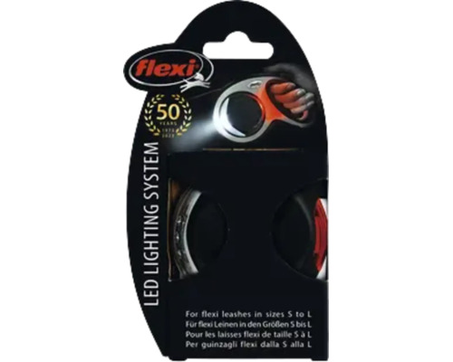 Système d eclairage LED Flexi accessoire pour laisses enrouleurs de taille S à L à fixer sur la laisse.