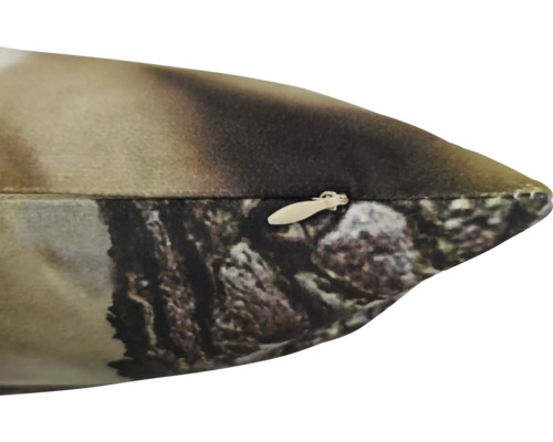 Vue détaillée d une housse de coussin avec fermeture éclair cachée et motif naturel