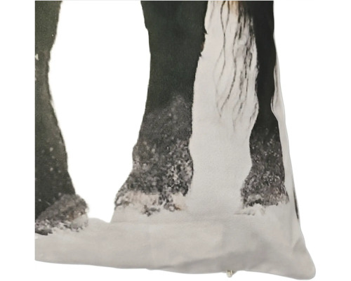 Housse de coussin décorative avec motif de cheval en gros plan sur les jambes