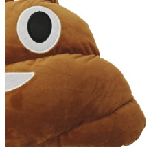 Coussin en peluche en forme de caca avec yeux et bouche brodés comme coussin décoratif