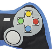 Coussin en tissu en forme de manette de jeu