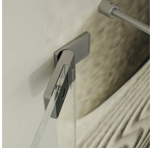 Support mural pour cabine de douche en metal avec charniere pour fixation de verre