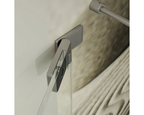Support mural pour cabine de douche en metal avec charniere pour fixation de verre
