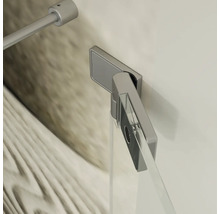 Fixation murale pour paroi de douche avec charnière en métal