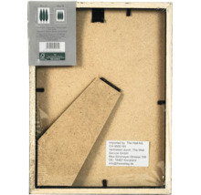 Dos d un cadre photo en bois avec support et label de certification FSC