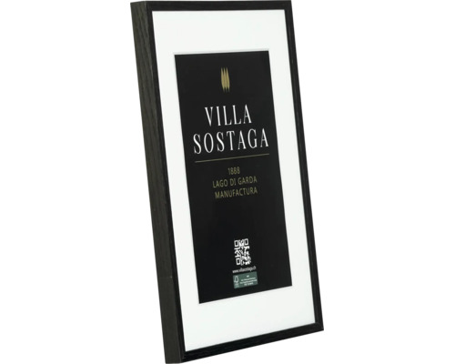 Bilderrahmen aus Holz mit Passepartout und Villa Sostaga Plakat inklusive FSC Zertifizierung