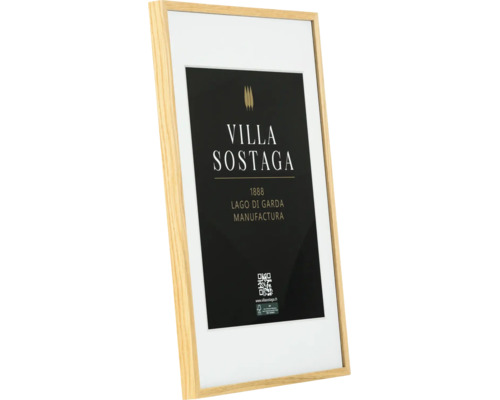 Cadre photo en bois avec passe-partout et affiche Villa Sostaga