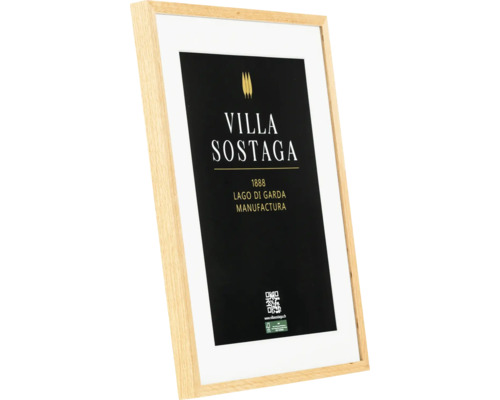 Cadre photo en bois avec passe-partout et une impression Villa Sostaga 1888 Lago di Garda