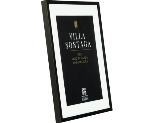Cadre photo noir avec passe-partout et affiche Villa Sostaga