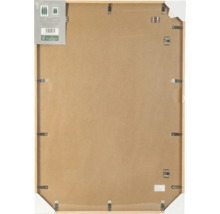 Dos d un cadre photo en bois avec clips métalliques et label de certification FSC