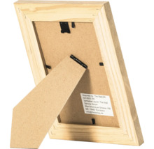 Dos d'un cadre photo en bois avec support et clips métalliques pour la fixation
