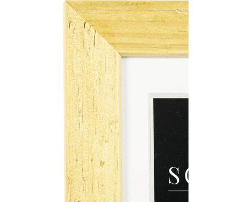 Cadre photo avec structure en bois et passe-partout vue détaillée