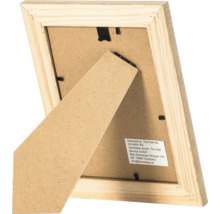 Vue arrière d un cadre photo en bois avec support et clips en métal