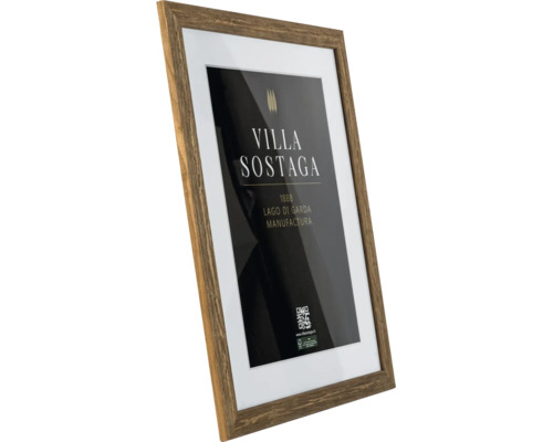 Cadre photo en bois avec passe-partout et affiche Villa Sostaga