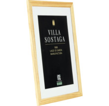 Cadre photo en bois avec passe-partout et publicité Villa Sostaga