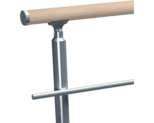 Treppengeländer Set mit Holzhandlauf und Edelstahlpfosten