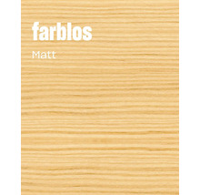Surface en bois avec une lasure ou un vernis mat incolore.