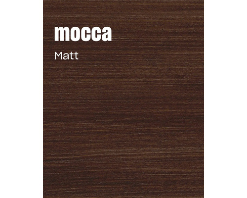 Surface en bois aspect moka mat avec grain naturel.
