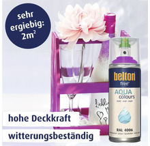 belton free Aqua Colours Lackspray in Verkehrspurpur RAL 4006 mit hoher Deckkraft und Witterungsbeständigkeit für zwei Quadratmeter Ergiebigkeit.
