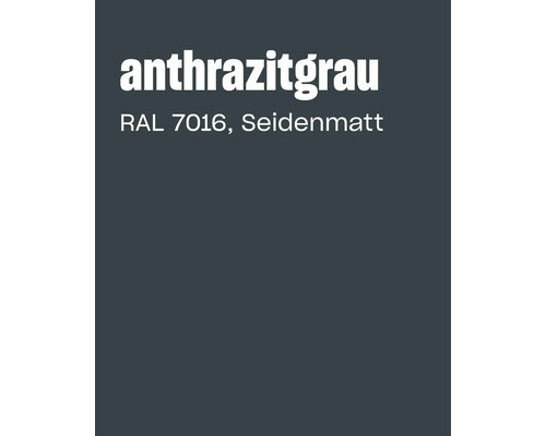 Farbkarte in Anthrazitgrau RAL 7016 mit seidenmatter Oberfläche