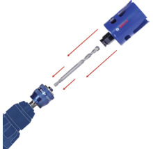 Bosch Lochsäge mit Zentrierbohrer und Schnellspannaufnahme Expert System Darstellung der Montage