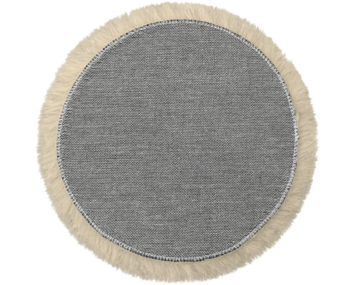 Tapis rond en fausse fourrure avec envers structuré