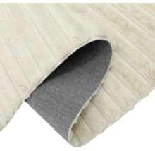 Weicher Hochflor Teppich mit gestreifter Struktur und rutschfester Unterseite