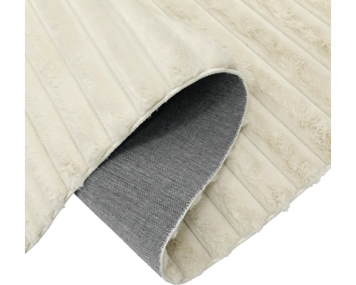 Weicher Hochflor Teppich mit gestreifter Struktur und rutschfester Unterseite