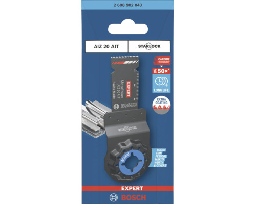 Lame de scie plongeante Bosch Expert Starlock AIZ 20 AIT pour métal, lame carbure durable pour outil multifonction